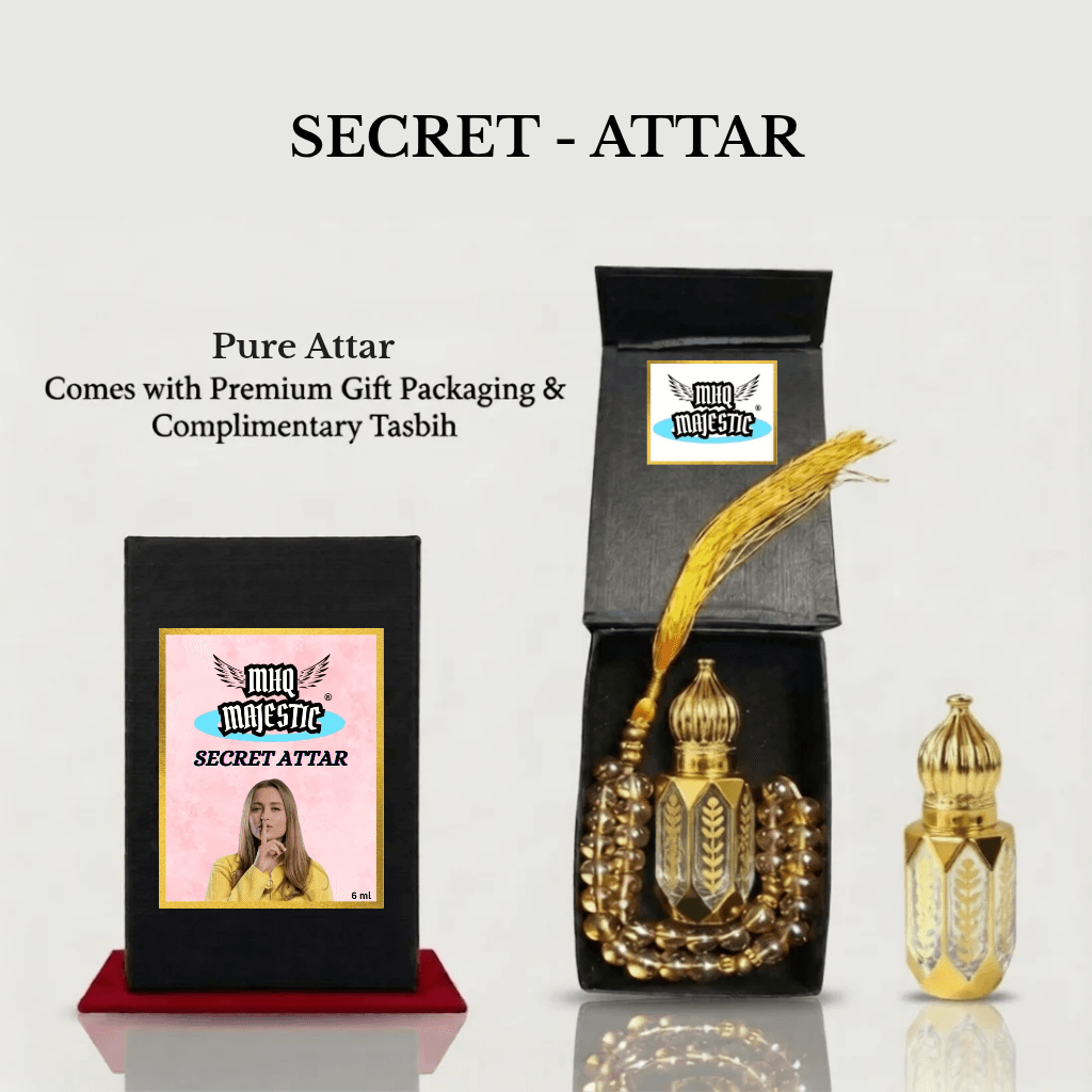 SECRET 6ml Attar bottle by MHQ Majestic in premium luxury packaging.